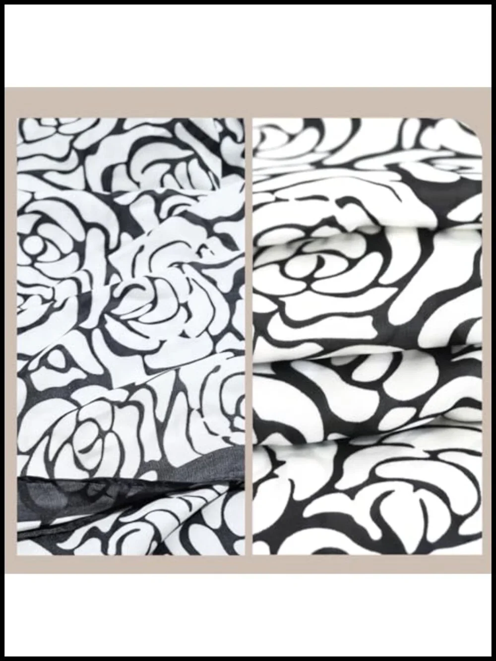 Large 70x35 Silk Scarf Shawl Wrap - Premium Polyester Satin - UV Protection